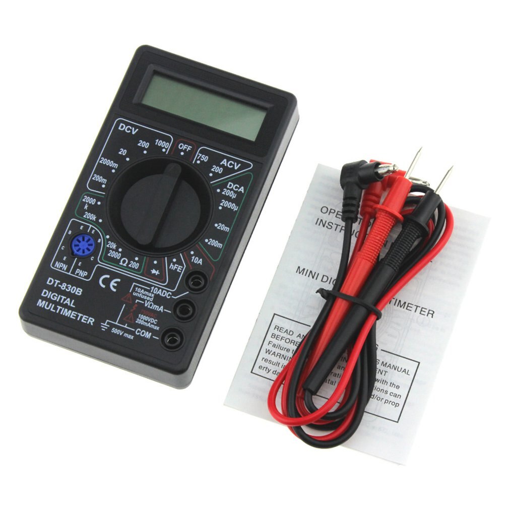 DT830B Mini Multimeter LCD Digital Multimetro For Volt Amp Ohm Tester Meter Voltmeter Ammeter Overload Protection