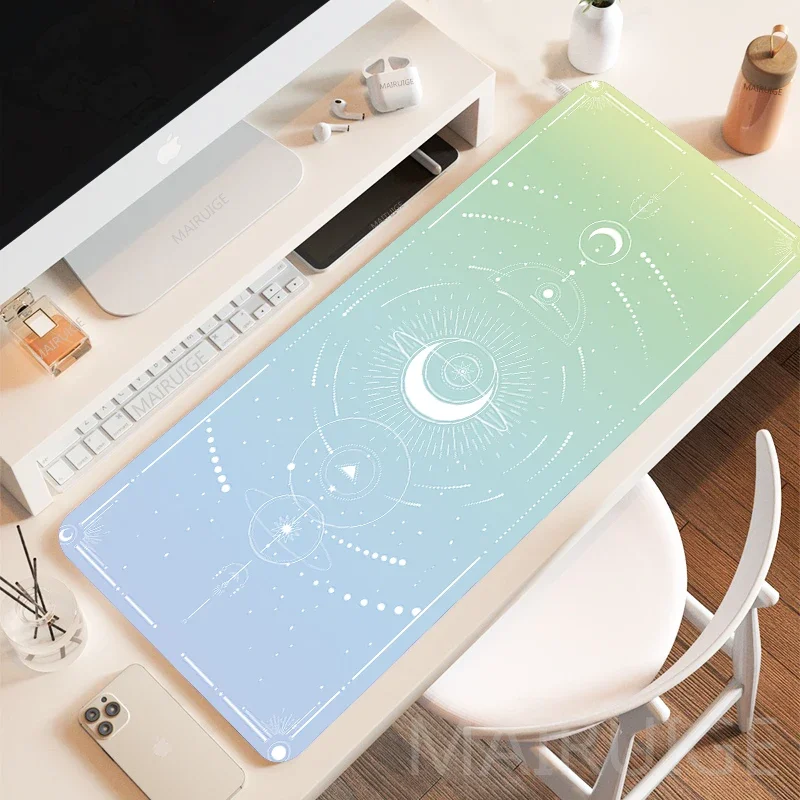 Kawaii Moon Star Podkładka pod mysz Girly Accessory Playmat Cute Carpets 400x900 Podkładka pod mysz Laptop Gamer Purple Pink Magic Duża klawiatura: XS / BŁĘKITNA