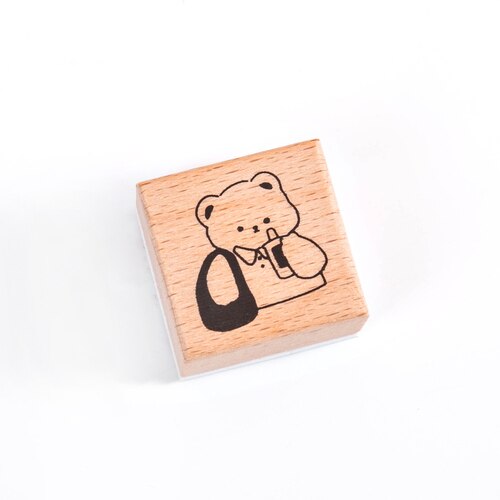 Leuke Cartoon Beer Werknemer Serie Decoratie Stempel Houten Stempels Voor Scrapbooking Briefpapier Diy Craft Standaard Stempel: 05