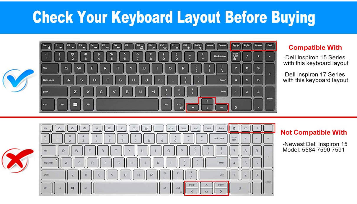 15.6" Series Keyboard Cover laptop Keyboard Protector Skin For Dell Inspiron 15 3000 5000 7000 15.6" / Dell G3 G5 G7