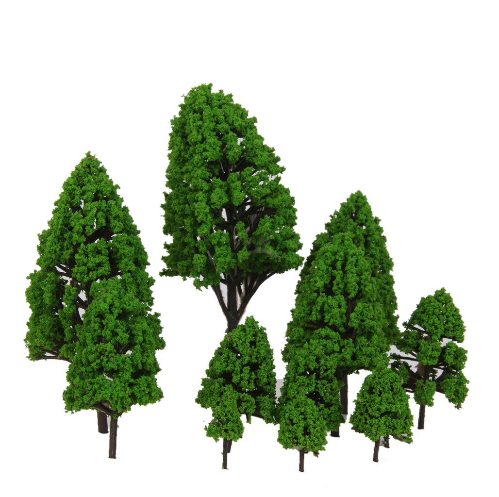 12 Mixed Model Poplar Trees Train Park Railway Scenery Layout O Scale 3-16cm