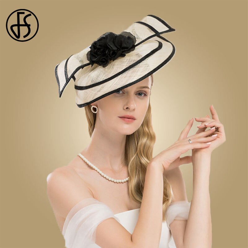 Fs sinamay fascinator bryllup hatte til kvinder cocktail pilleæske hat med blomst kirke kjole damer kentucky derby fedora