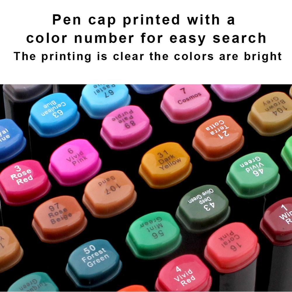 36/48/60/80/168 Colors TOUCHNEW Art Markers Pen Set Sketch Soft Brush Alcohol Ink Brush Dual Tips Drawing Felt Tip Pens