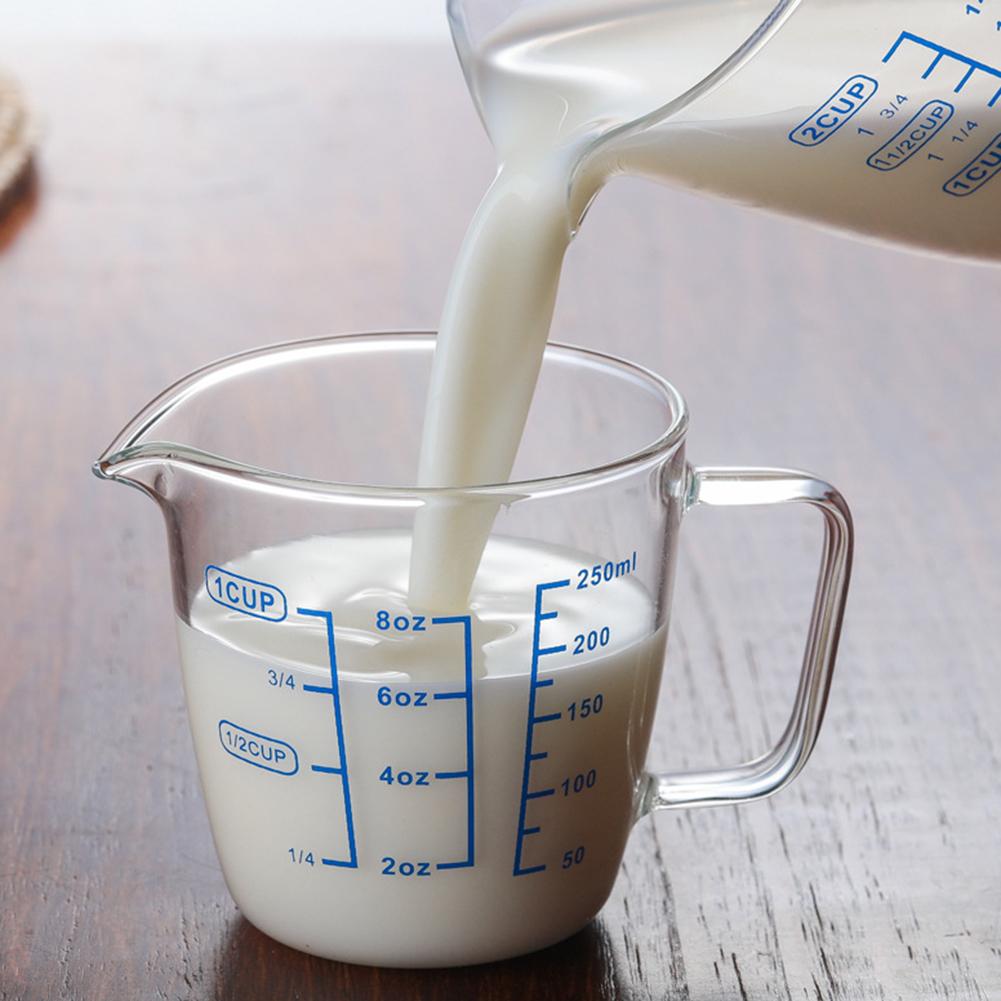 Pichet de mesure pour micro-ondes | Verre résistant à la chaleur, coupe de mesure échelle du lait, ustensiles de cuisine de 250/500ml