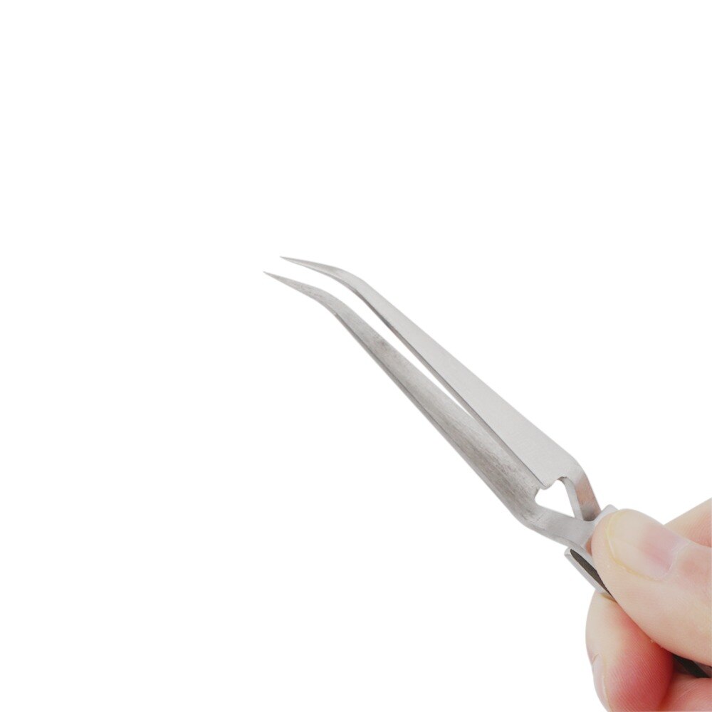 FIXFANS-Pinzas inversas de bloqueo cruzado de precisión, punta fina curvada de acero inoxidable, alicates de autosujeción, pinzas, herramientas manuales de bricolaje