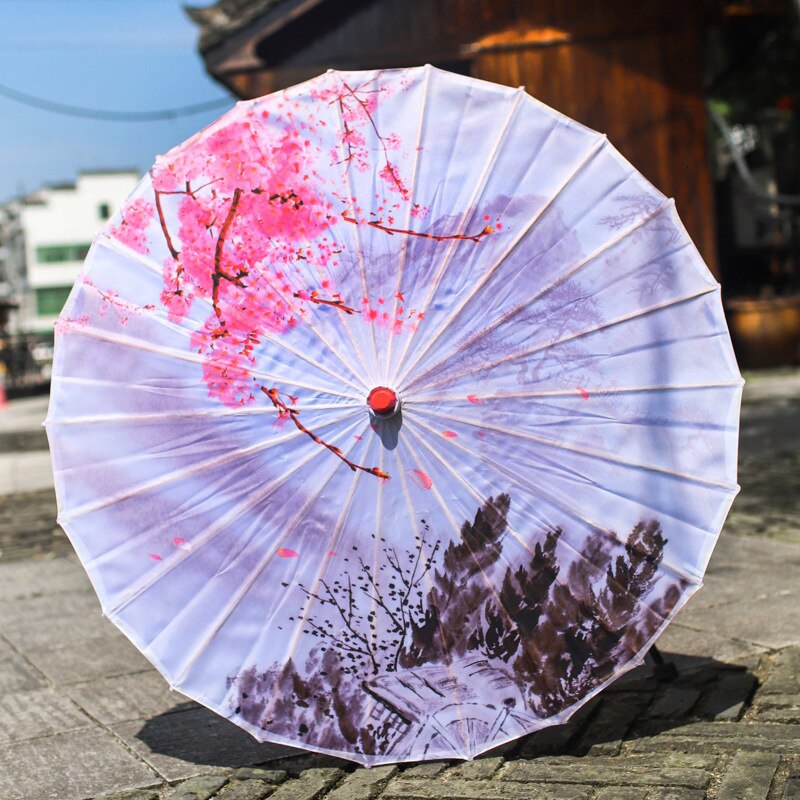 Paraply regn kvinder nedhængt loft dekoration paraply cheongsam antik olieret papir paraply fotografi fotografi parasol: Og nær blomme