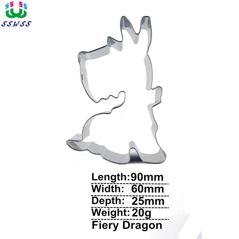 Vurige Draak Cookie Cutter Biscuit Druk Stempel Embosser Sugar Pasteus Cake Diy Bakvorm Restaurant Accesorios Bakken Tools