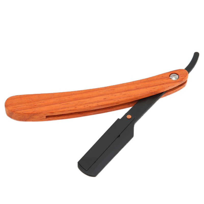 Straight Edge Razor Wood Razor 330° Rotation for Men Women for Beard Shaving for Hair Shaving