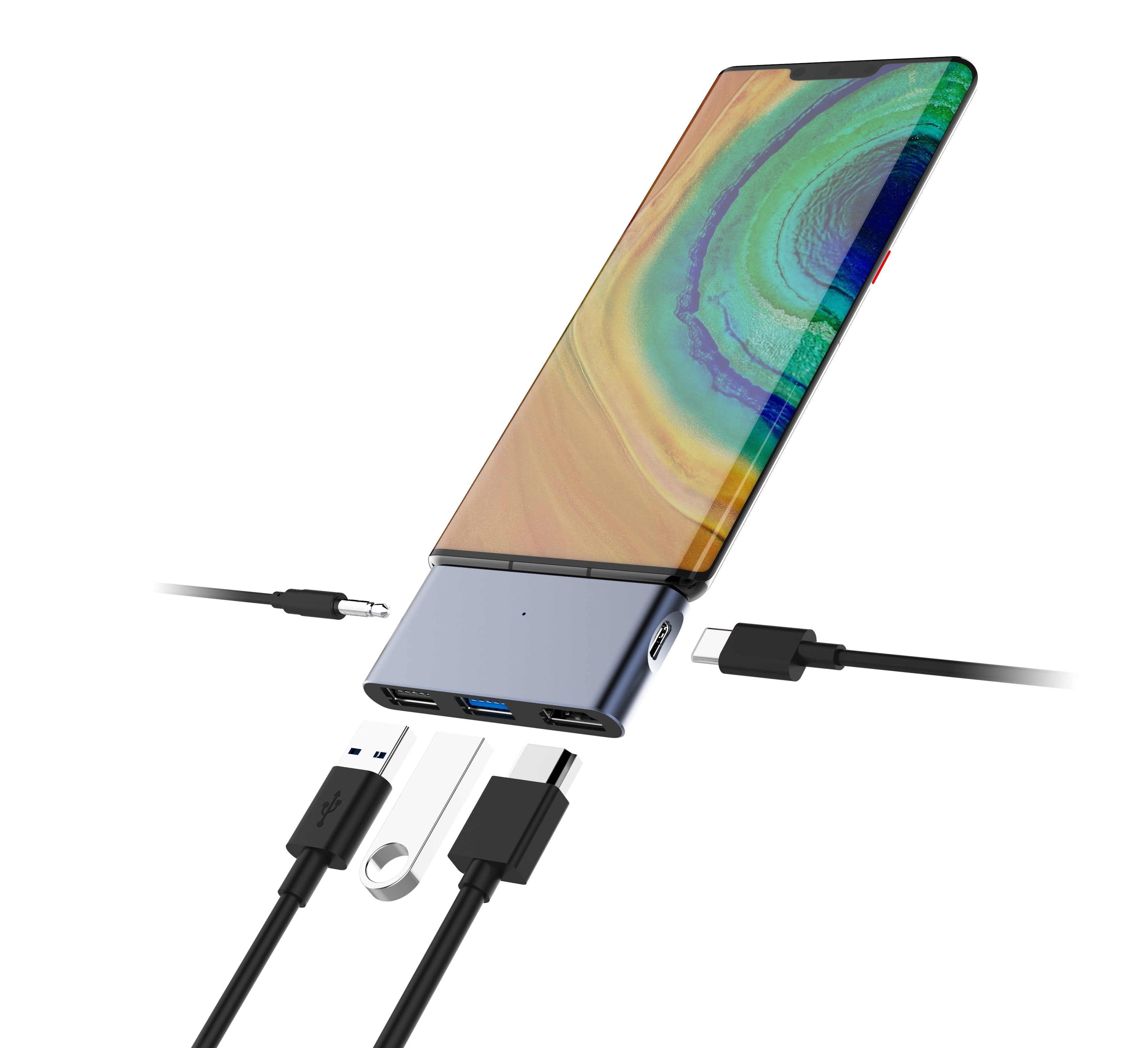 Dex dock station usb c al trasduttore auricolare 3.5 millimetri di Tipo c hub Sam Sung HDMI display della stazione del bacino per smartphone