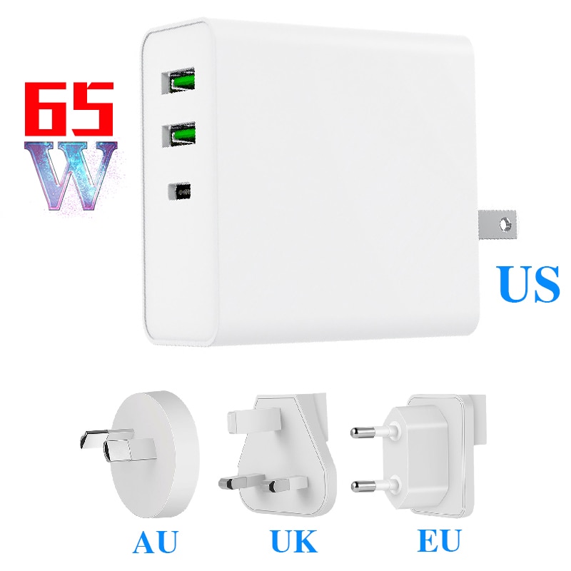 USB Quick Charge 65W USB Charger Fast Wall Charger for Samsung For Huawei For iPhone usb c cable pd charge quick charge