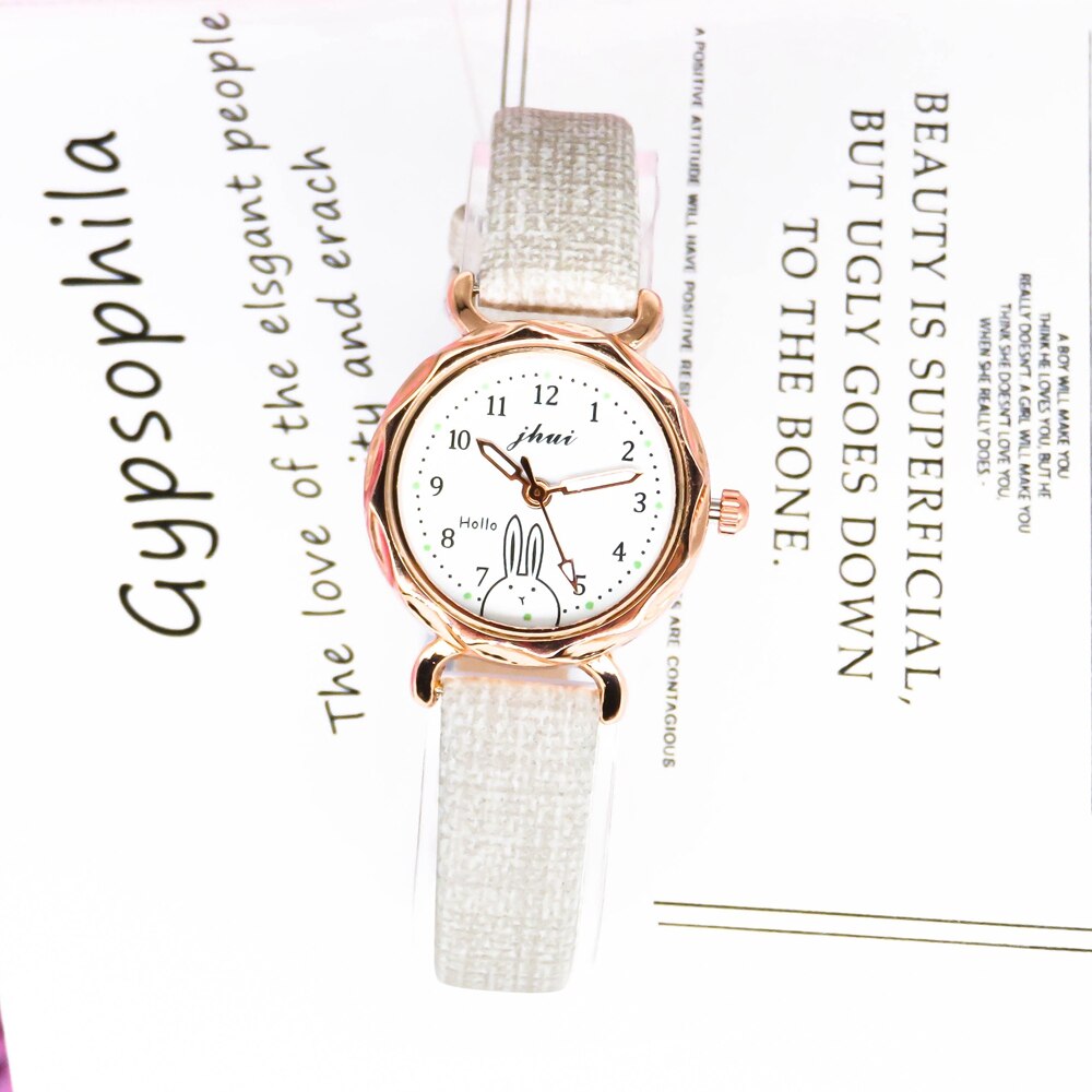 Top Brand Casual Watches For Women Unique Bracelet Watch Set Leather Simple Pink Ladies Clock Montre Femme: white