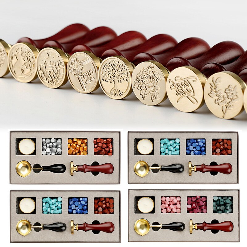 Sealing Wax Stamp Set Wedding Invitation Card Envelope Sealing wax Thank You Letter Wax Dipping Pot Decoration Crafts Making Too