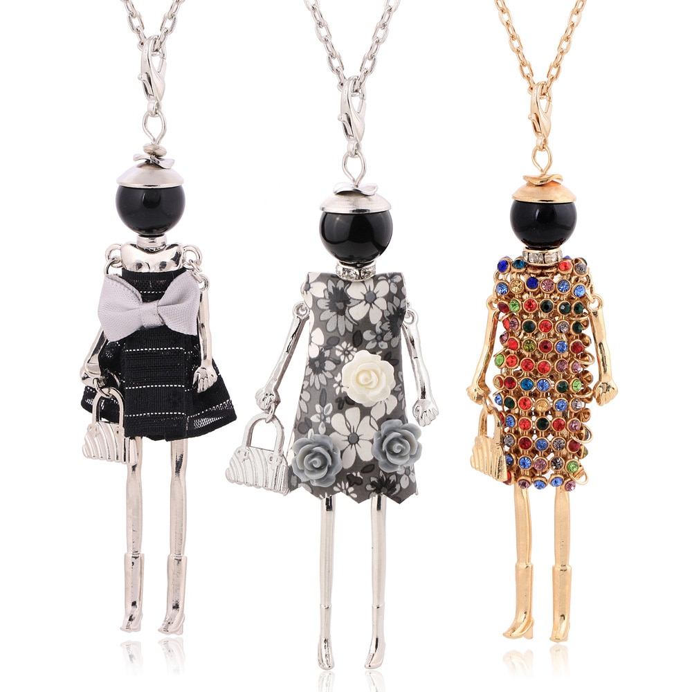 Verklaring Ketting Hanger Leuke Sieraden Lady Lange Ketting Vrouwen Bloem Charms Hanger Bohemian Maxi Accessoire