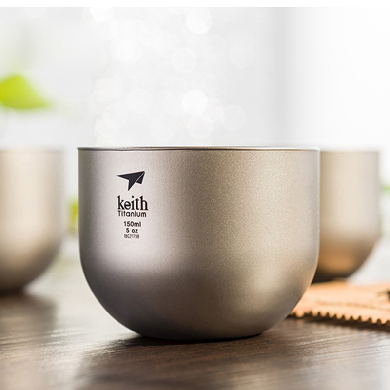 Titanium Theekopje Dubbele Muur Sap Water Cup 150Ml Koffie Mokken Onbreekbaar Stapelbaar Pint Kopjes Koffie Mok Drinkbekers