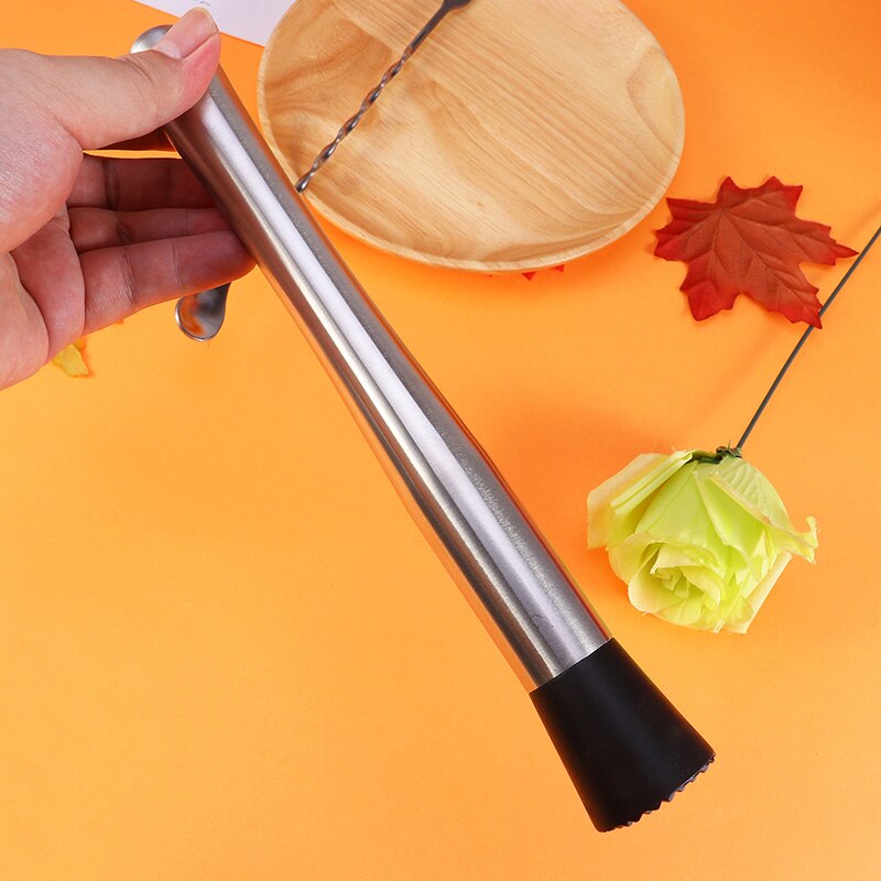 Stainless Steel Wine Mixing Stick Cocktail Mixer Stirrer with Crushing Hammer DIY Fruit Drink Cocktail Tool Crushed Ice Shaker