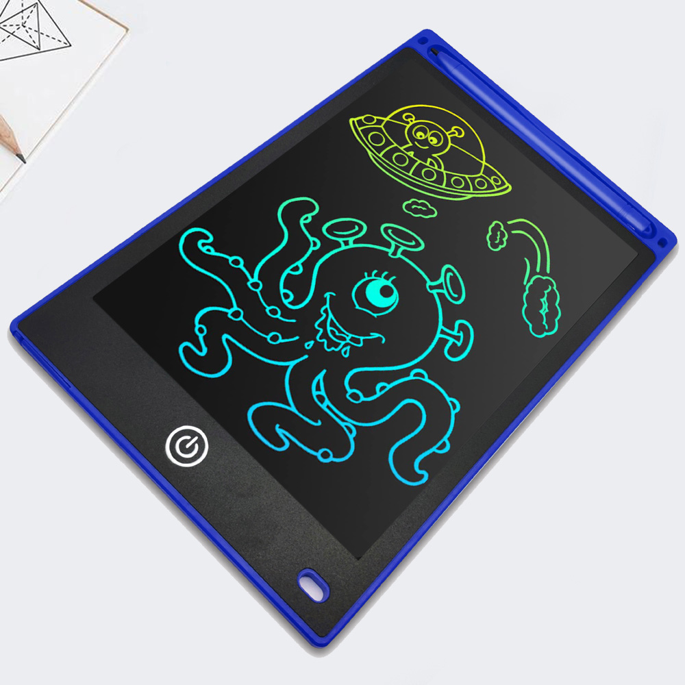 12 Zoll elektronisches Zeichenbrett (Helligkeits steigerung um 20%), Schreib tablet für Kinder, buntes Bildschirm-Doodle-Board: Blau