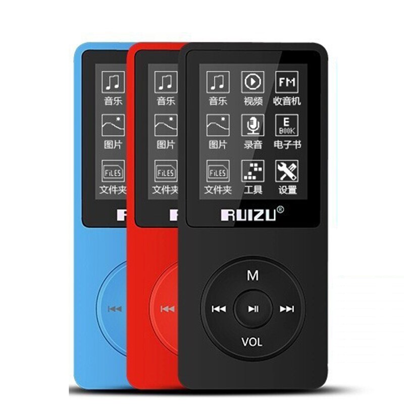 Originele Ruizu X02 MP3 Speler Met 1.8 Inch Scherm Kan Spelen 80 Uur Met Fm, E-Book, Klok, voice Recorder