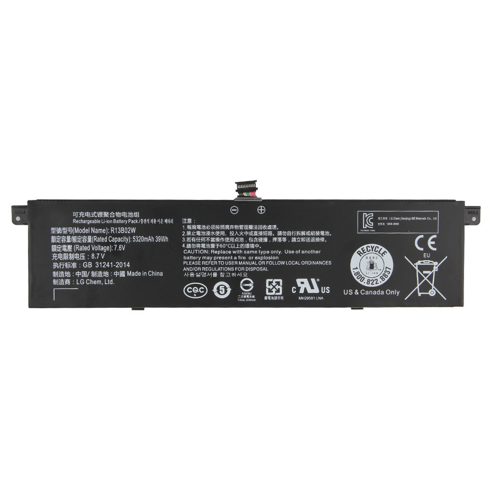 Replacement Battery R13B01W For Xiaomi Mi Notebook Air 13 13.3" 161301-01 R13B02W Rechargeable Battery 5320mAh