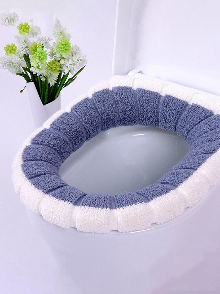 O-vormige toiletbril voor in de badkamer, universeel toilet, wasbaar, zacht warmer, matje, hoes, toiletzitting, kussen, toiletdeksel, accessoire