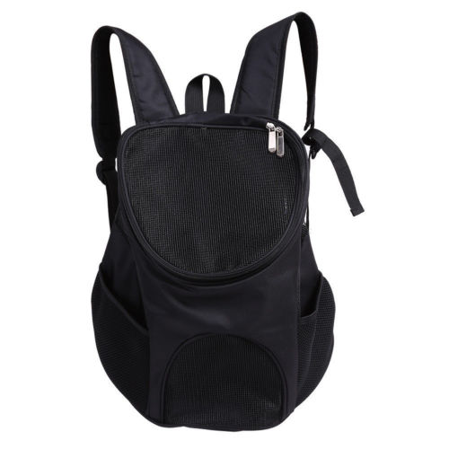 Mochila de hombro con malla respirable para mascota, gato, perro, cachorro, mochila de viaje, bolsa portátil: Black