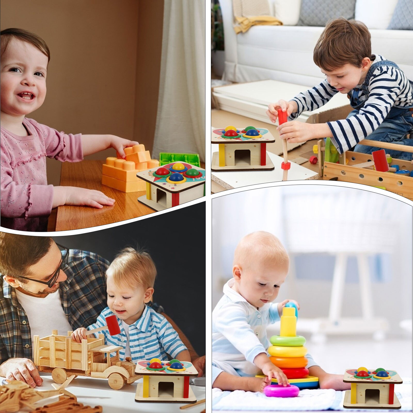 1 set holzklopfspielzeug für kinder, pädagogisches lernspielzeug für kinder