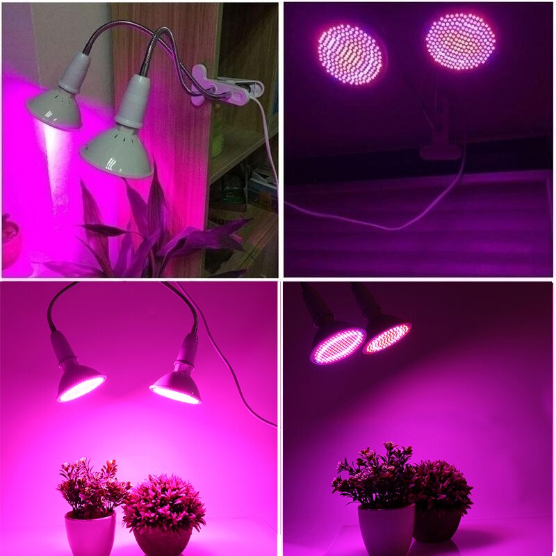 2Pcs Volledige Spectrum Led Lamp E27 Phytolamp Voor Plant 180 Graden Clip Kweeklampen Rood Blauw Lamp 1500LM Voor greenhouse Indoor Plant
