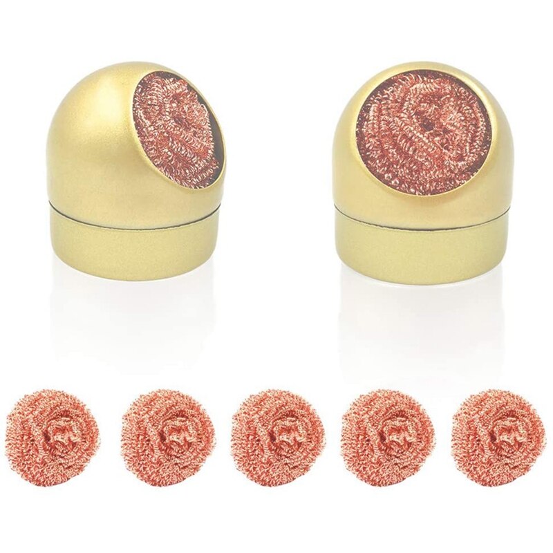 Soldering Iron Tip Cleaner with 7Pcs Solder Tip Cleaning Wire, Brass Wire for Cleaning Soldering Irons Tips: Dark Blue