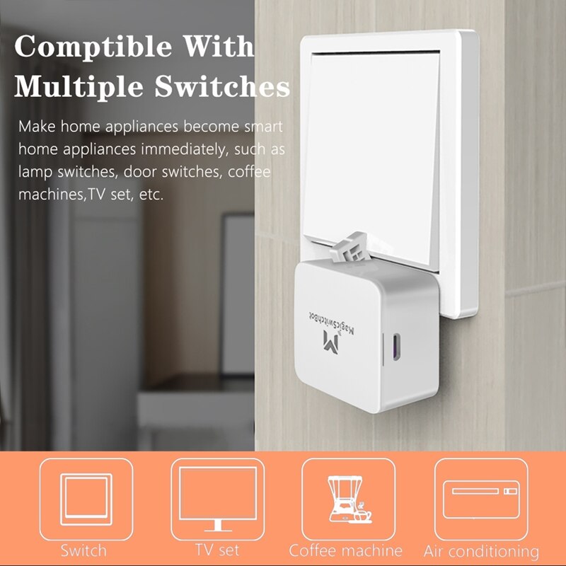 Smart hjem smart switch bot knapp pusher lampe led lys trådløs telefon bluetooth kontroll vegglampe bryter app timer kontroll