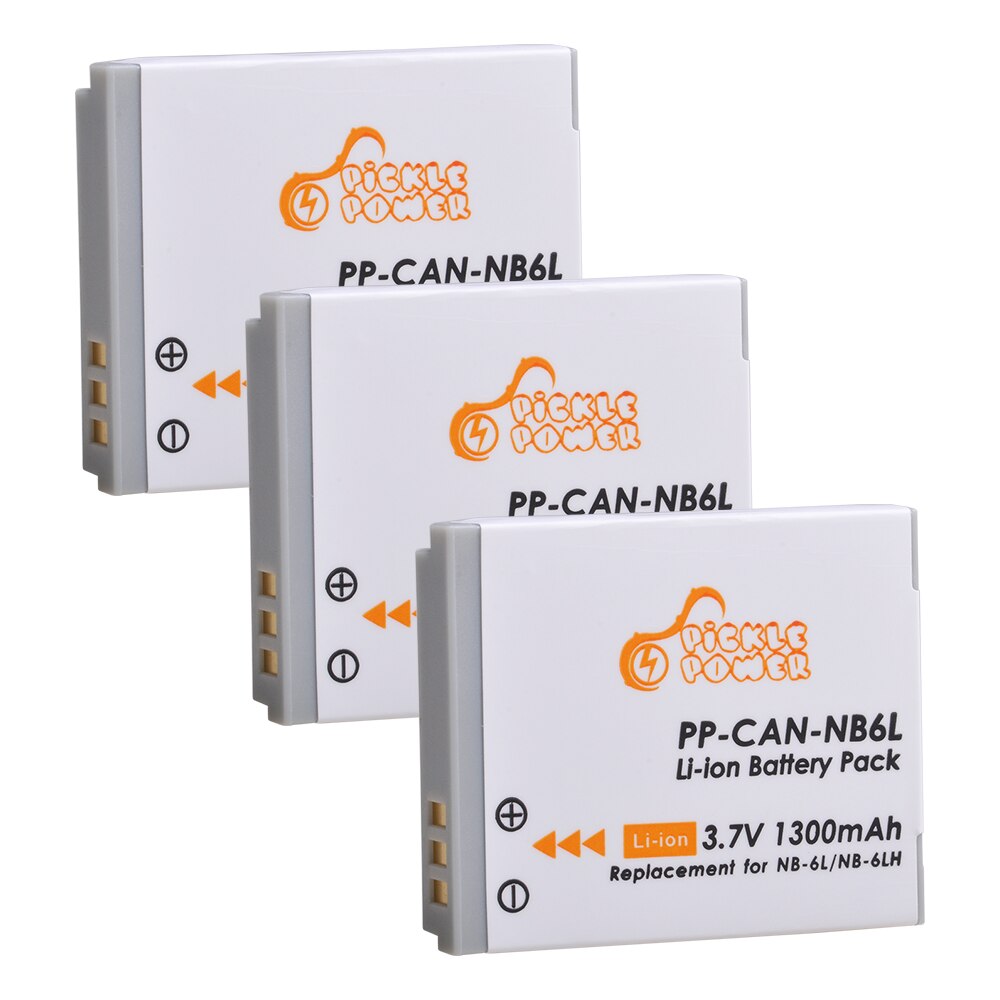 NB-6LH batería NB-6L NB 6L NB6L cargador de batería Kits para Canon PowerShot D10 D20 D30 S95 SX260 SX280 SX540 SX700 SX710 HS Camera: 3 Battery