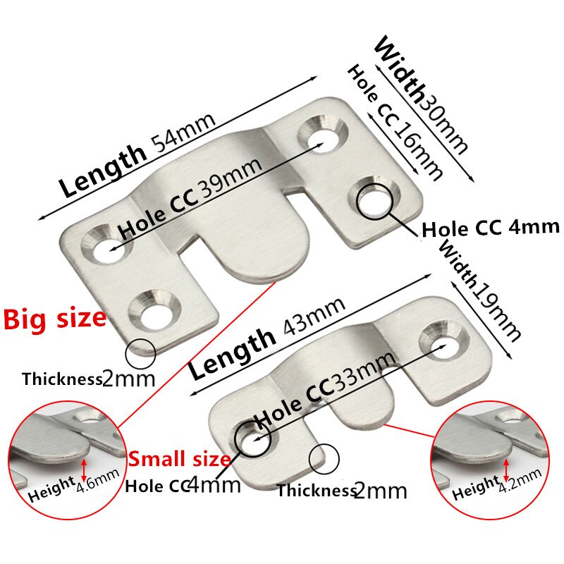 2pcs 54mm/43mm furniture connecting piece hanging ... – Vicedeal