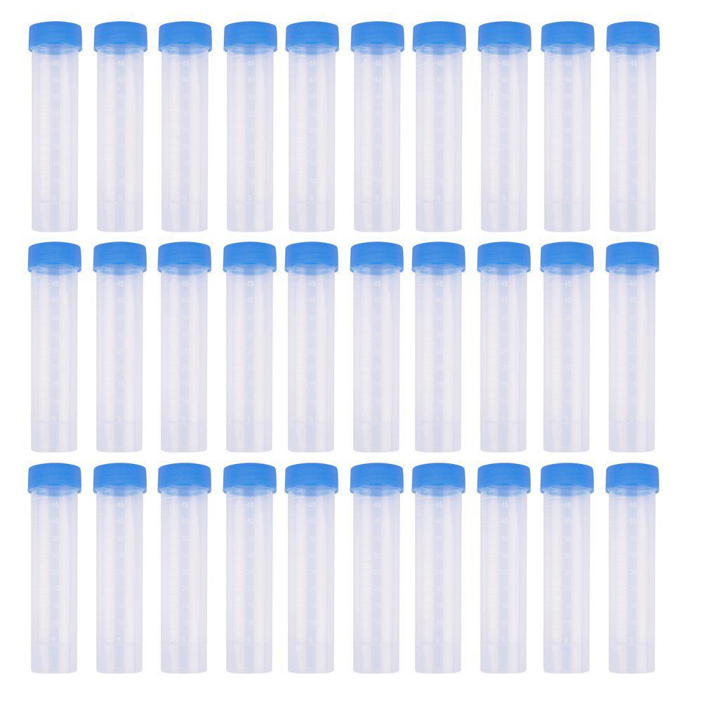 30pcs 50ml Vial Storage Container Test Tubes for Laboratory Lab