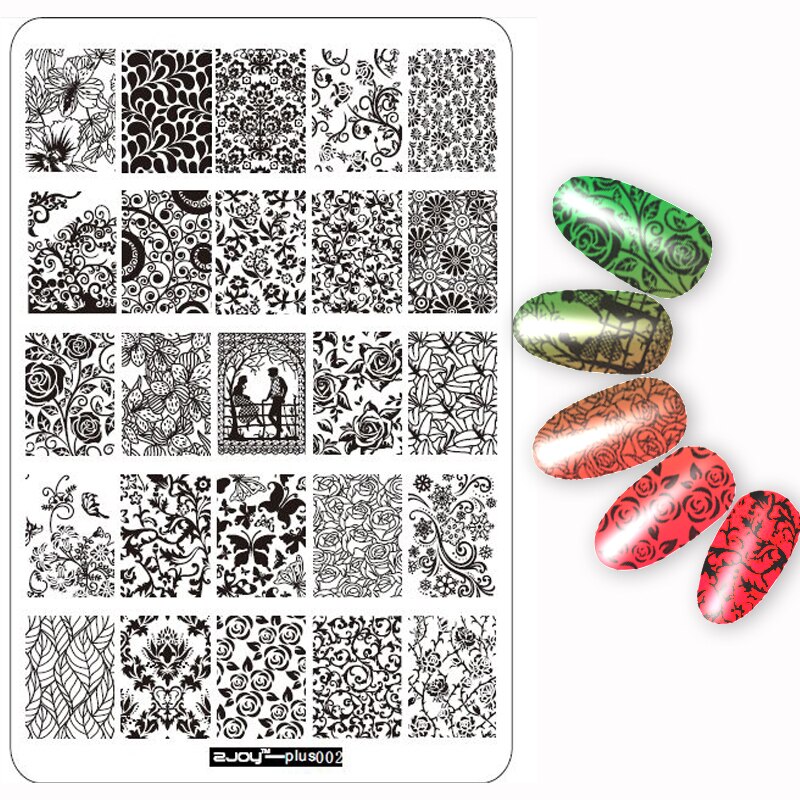 2018Big Size Decoraties Nail Stempelplaten Konad Stamping Nail Art Manicure Template Stempel Nail Gereedschap