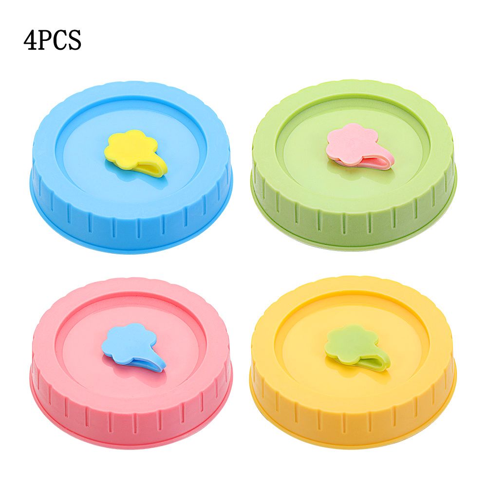 Cute Plastic Mason Jar Lids With Straw Hole Leak-Proof Jar Caps Food Storage Canning Lids Kitchen & Dining Supplies: grey
