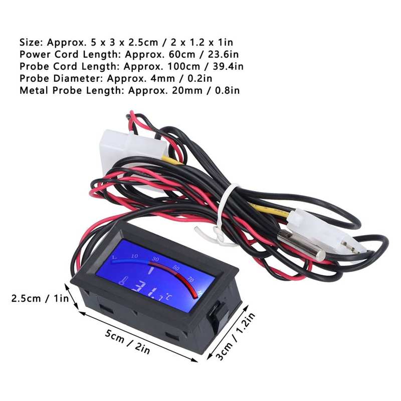 Mini Thermometer Electronic Temperature Meter High Accuracy for Computer Cases for Automobiles