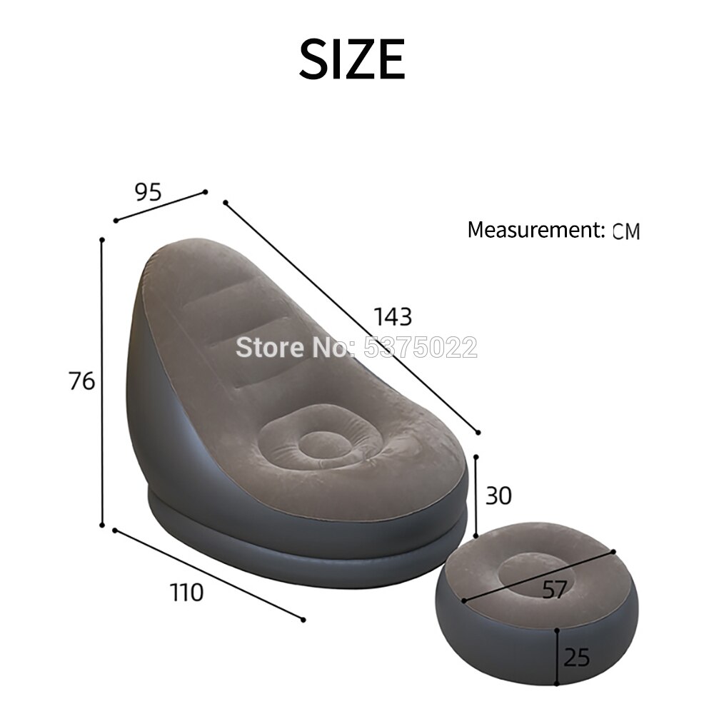 Relax Lazy sofa inflatable sofa chair and Ottoman set stool chair lounge chair for home and garden