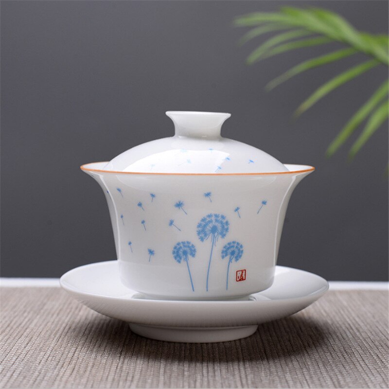 Hvidben kina gaiwan tea set, kung fu teaet tekande, rejse keramisk tea set, kinesisk porcelæn gaiwan cup: Stil 2