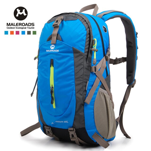 Maleroads maleroads udendørs klatrerygsække campingtaske vandtæt 40l vandrerygsække med regntæppe vandtæt sportstaske: Blå