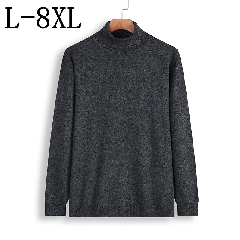 Storlek 8xl 6xl turtleneck tröja höst vinter herr jultröja ledig varm herr stickade tröjor och pullover herr