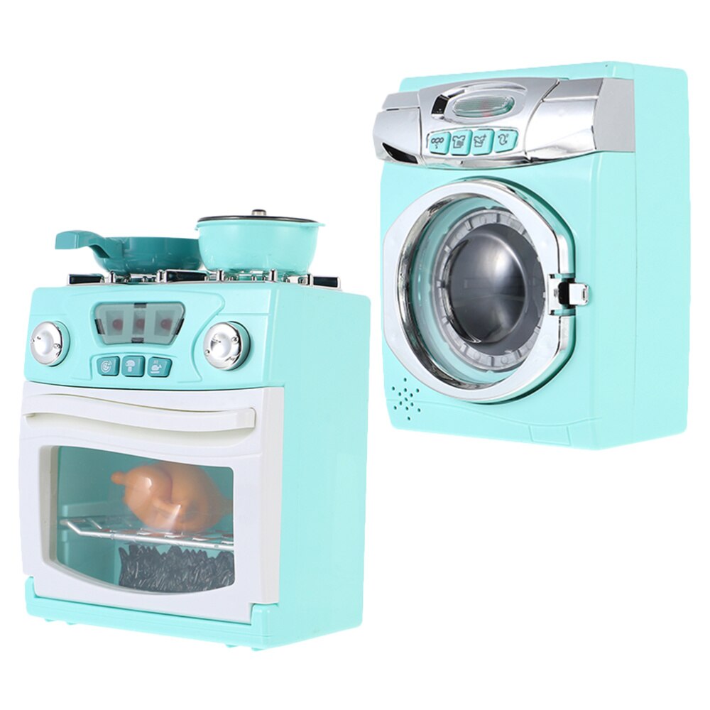 2PCS Miniature Oven Washing Machine Mini House Small Appliances Model