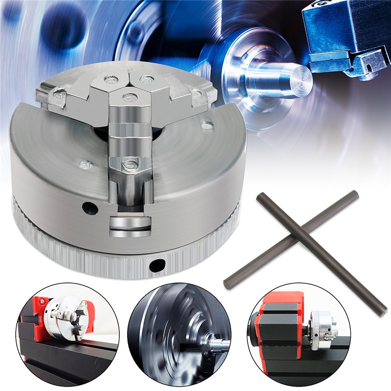 3 Jaw Self Centering Lathe Chuck M12x1 45mm Metal Scroll Chucks For Drilling Milling Machine Parts Diy Lathe Accessories