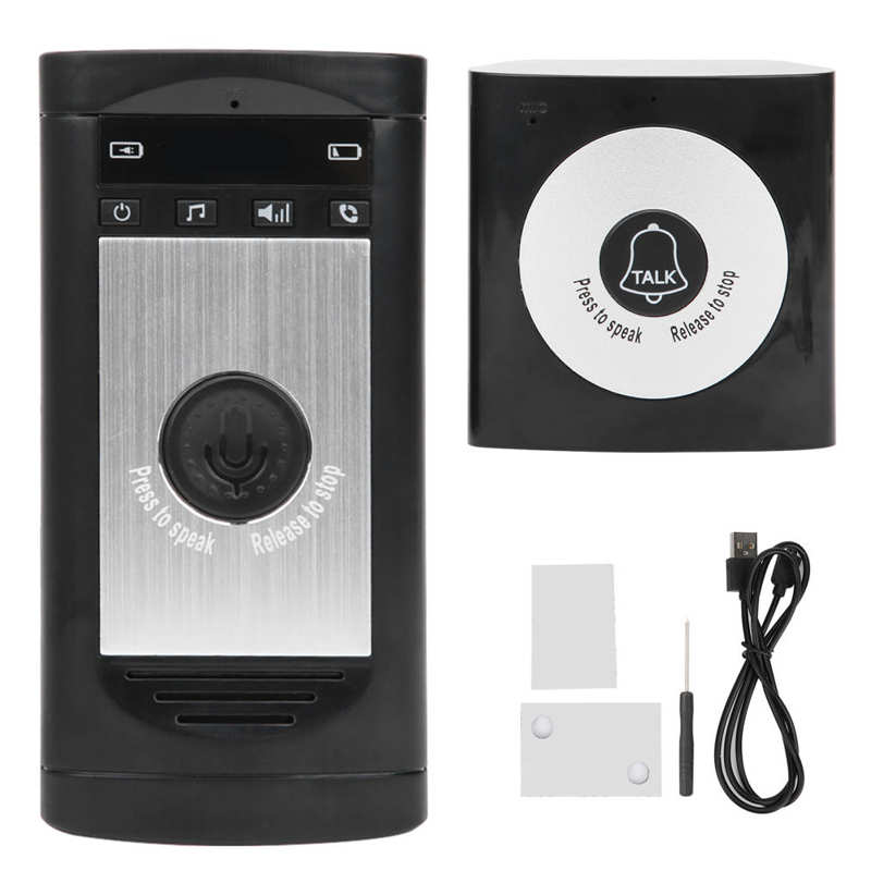 Deurbel Camera Draadloze 2-Weg Intercom Deurbel Laag Stroomverbruik Home Security Systeem: Black