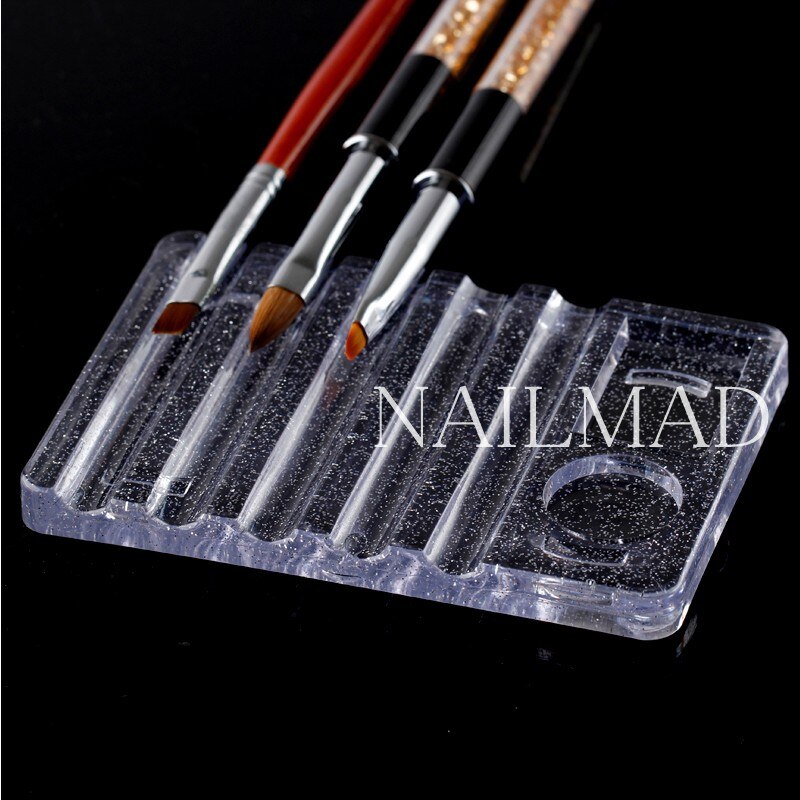 1pc nagelkunst acryl penselen houder kristal acryl display stand rust gereedschap voor uv gel pen nagel gereedschap