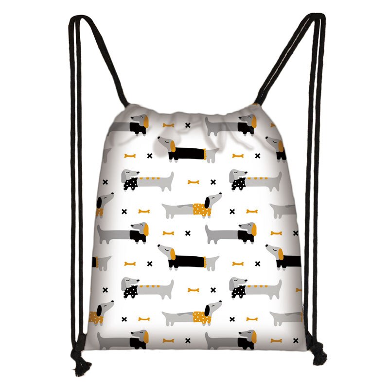 Schattige Teckel Hond Tasje Vrouwen Mannen Opbergtas Voor Reizen Tiener Jongens Meisjes Rugzak Partij Boodschappentassen: skdlapigous02