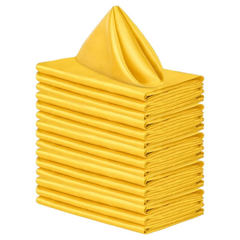 10 stuks bruiloftsdecoratie 30 x 30cm satijnen servetten, zachte herbruikbare dinerservetten, wasbare tafelservetten, hotel: Groente