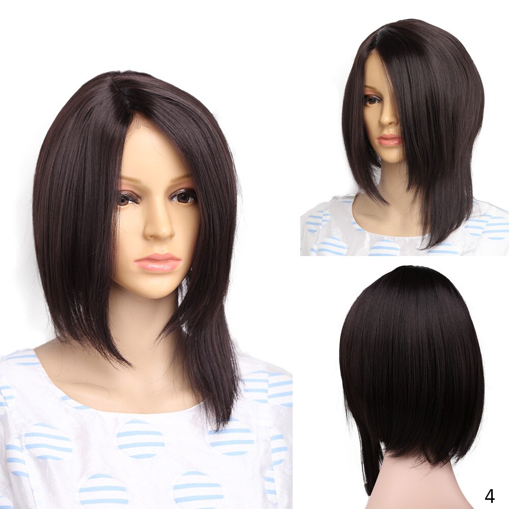 Amir Korte Pruiken Voor Vrouwen Rechte Bob Pruik Zwart Ombre Blond Rode Pruik Cosplay Synthetische Lace Front Bob Pruiken Voor party Dailry: #4