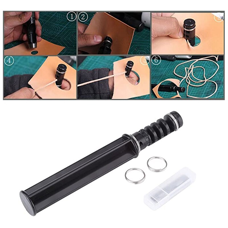 Leather Lace Maker Leather Craft Cutting DIY Swivel Leather Strip Hand Cutter Craft Tools with 3 Blade