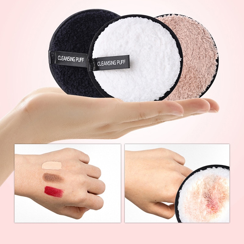 1pcs Microfiber Clean Sponge Pads Facial Makeup Remover Puff Face Cleansing Towel Reusable Cotton Double Layer Cleaning Wipe