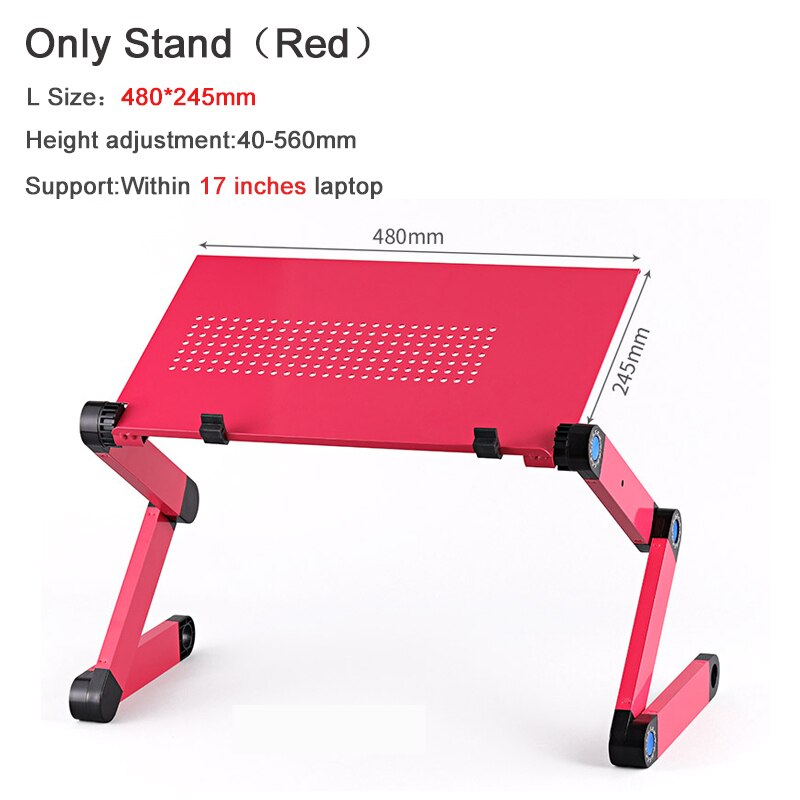 Adjustable Laptop Stand For Bed Aluminum Adapdesk Standing Desk Support Notebook Stand Base Laptop Holder With Mouse Pad Table: stand red L