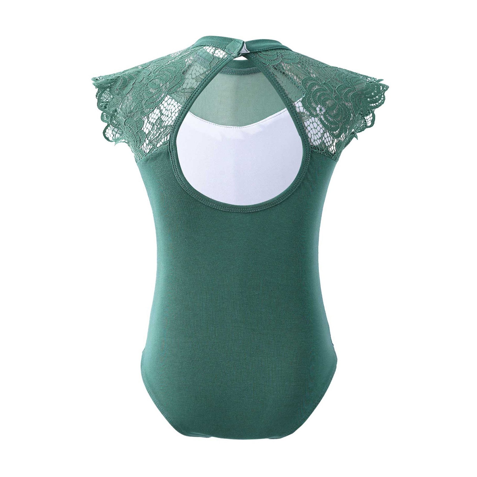 Gymnastics Leotards Girls Teens Lace Splice Solid Color Ballet Leotard Dance Jumpsuit Children Dance Wear Dancing Bodysuit