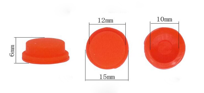 20 stk hale vandtæt kontakt knap gummi knap led ladning blænding lommelygte kontakt tilbehør tætning gummihætte: 12 mmx 6mm